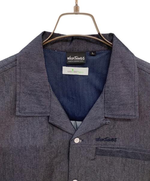 WILD THINGS（ワイルドシングス）WILD THINGS (ワイルドシングス) ナノテックスデニムショートスリーブシャツ ネイビー サイズ:Lの古着・服飾アイテム