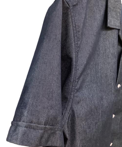 WILD THINGS（ワイルドシングス）WILD THINGS (ワイルドシングス) ナノテックスデニムショートスリーブシャツ ネイビー サイズ:Lの古着・服飾アイテム