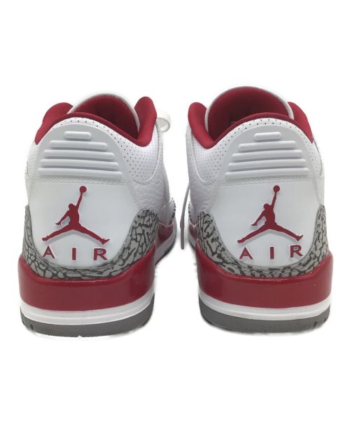 NIKE（ナイキ）NIKE (ナイキ) エアジョーダン3レトロ ホワイト×レッド サイズ:27cmの古着・服飾アイテム