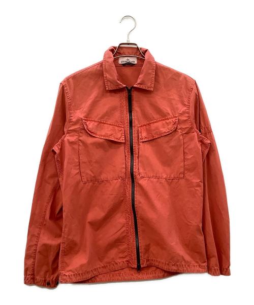 STONE ISLAND（ストーンアイランド）STONE ISLAND (ストーンアイランド) シャツジャケット レッド サイズ:Mの古着・服飾アイテム