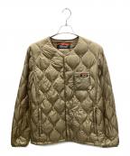 NANGAナンガ）の古着「キルト ダウン カーディガン」｜カーキ