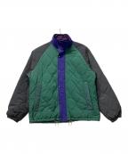 GYM MASTERジムマスター）の古着「リップストップキルティングスタンドJKT」｜グリーン×グレー