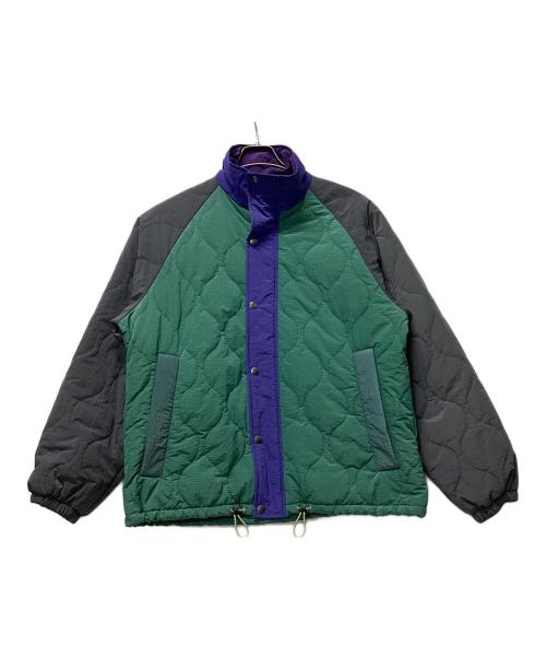 GYM MASTER（ジムマスター）GYM MASTER (ジムマスター) リップストップキルティングスタンドJKT グリーン×グレー サイズ:Lの古着・服飾アイテム