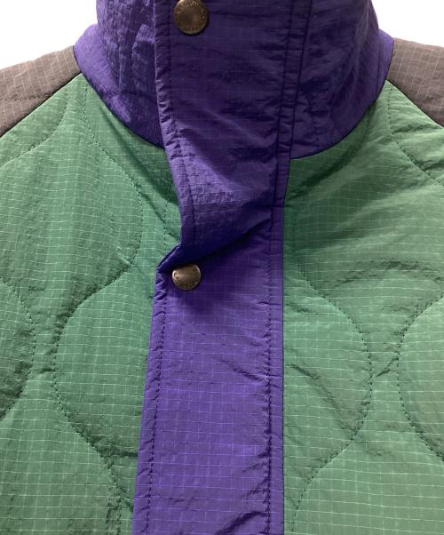 GYM MASTER（ジムマスター）GYM MASTER (ジムマスター) リップストップキルティングスタンドJKT グリーン×グレー サイズ:Lの古着・服飾アイテム