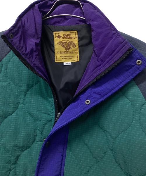 GYM MASTER（ジムマスター）GYM MASTER (ジムマスター) リップストップキルティングスタンドJKT グリーン×グレー サイズ:Lの古着・服飾アイテム