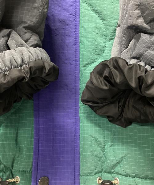 GYM MASTER（ジムマスター）GYM MASTER (ジムマスター) リップストップキルティングスタンドJKT グリーン×グレー サイズ:Lの古着・服飾アイテム