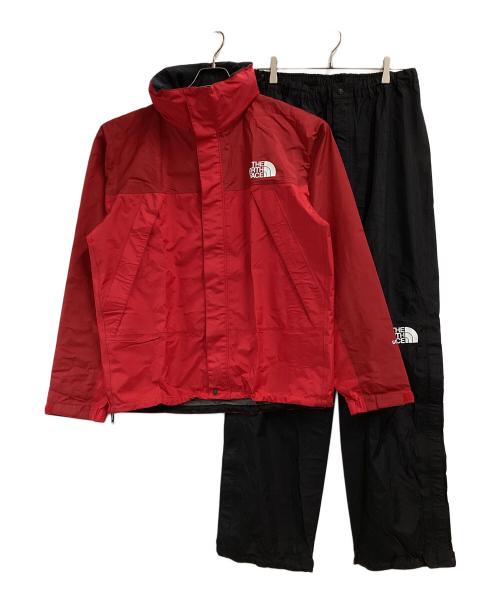 THE NORTH FACE（ザ ノース フェイス）THE NORTH FACE (ザ ノース フェイス) マウンテンレインテックス レッド×ブラック サイズ:XLの古着・服飾アイテム