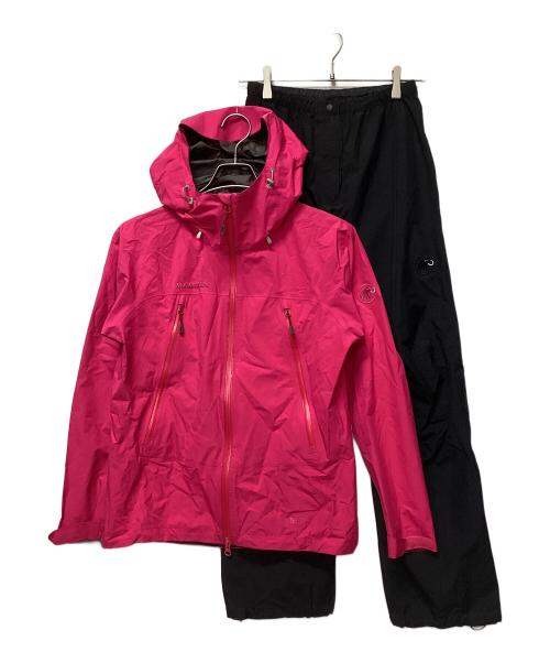 MAMMUT（マムート）MAMMUT (マムート) クライメイトレインスーツエーエフウィメン ピンク×ブラック サイズ:Mの古着・服飾アイテム