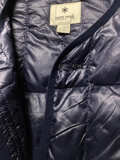 Snow peak（スノーピーク）Snow peak (スノーピーク) ミドラーダウンカーディガン ネイビー サイズ:Lの古着・服飾アイテム