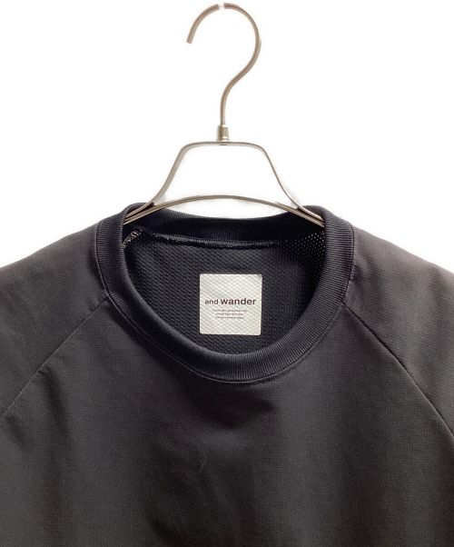 and wander（アンドワンダー）and wander (アンドワンダー) hybrid base layer short sleeve T（トレッキングウェア) ブラック サイズ:XXLの古着・服飾アイテム