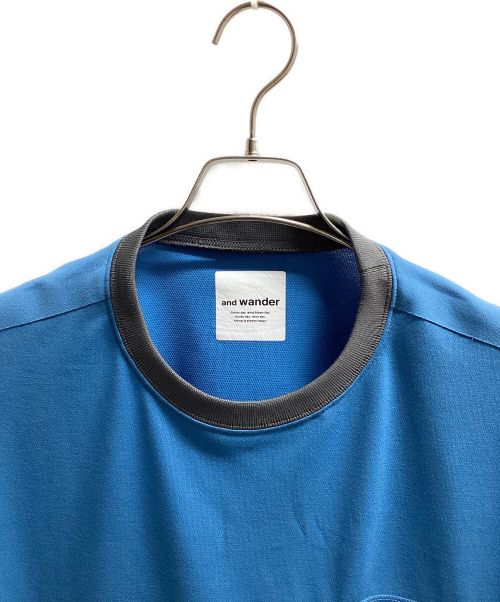 and wander（アンドワンダー）and wander (アンドワンダー) シームレスSS T（トレッキングウェア) ブルー サイズ:XLの古着・服飾アイテム