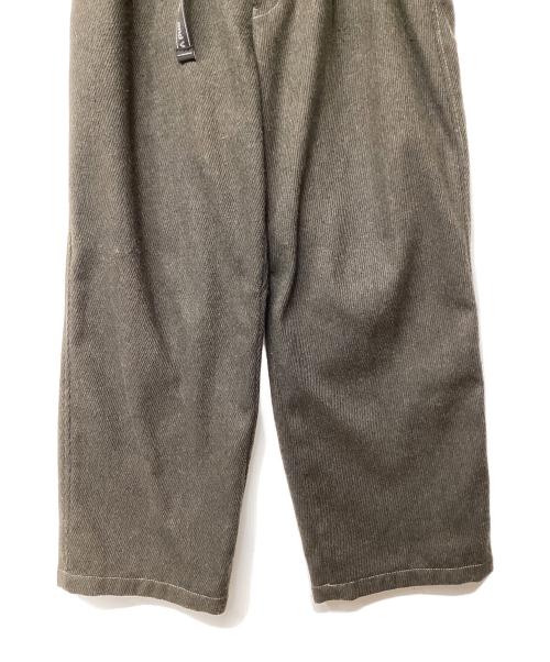 and wander（アンドワンダー）and wander (アンドワンダー) リウールツイードワイドパンツ オリーブ サイズ:Lの古着・服飾アイテム