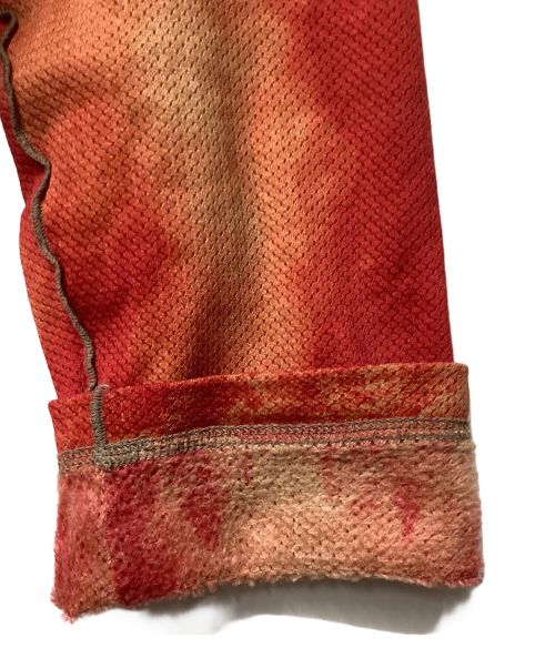 and wander（アンドワンダー）and wander (アンドワンダー) プリントオクタプルオーバー(トレッキングウェア) レッド×オレンジ サイズ:XLの古着・服飾アイテム