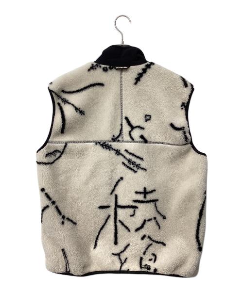and wander（アンドワンダー）and wander (アンドワンダー) Daijiro OHARA map key boa vest ホワイト×ブラック サイズ:L/XLの古着・服飾アイテム