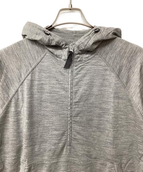 山と道（ヤマトミチ）山と道 (ヤマトミチ) 100％メリノフーディ（トレッキングウェア) グレー サイズ:Lの古着・服飾アイテム