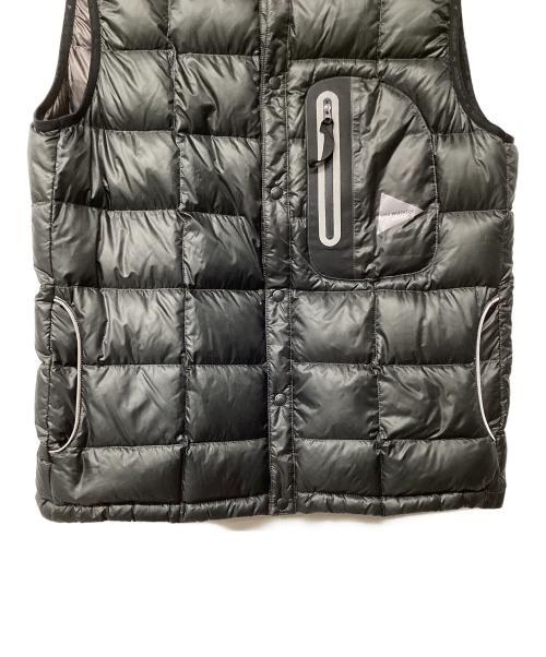 and wander（アンドワンダー）and wander (アンドワンダー) diamond stitch down vest ブラック サイズ:Lの古着・服飾アイテム