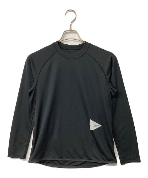 and wander（アンドワンダー）and wander (アンドワンダー) dry jersey raglan LS T(トレッキングウェア) ブラック サイズ:Mの古着・服飾アイテム