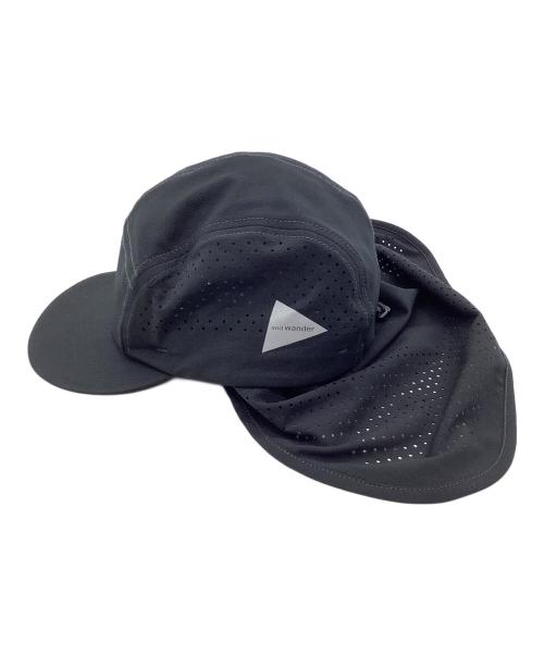 and wander（アンドワンダー）and wander (アンドワンダー) tech cap ブラックの古着・服飾アイテム