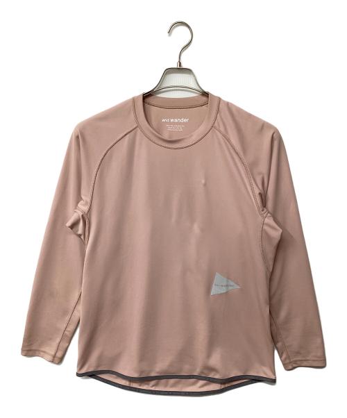 and wander（アンドワンダー）and wander (アンドワンダー) dry jersey raglan LS T(トレッキングウェア) ピンク サイズ:XLの古着・服飾アイテム