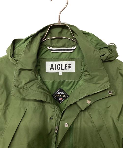 AIGLE（エーグル）AIGLE (エーグル) ゴアテックス フーデッドショートジャケット オリーブ サイズ:Lの古着・服飾アイテム
