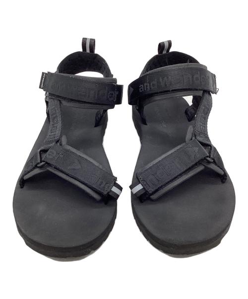and wander（アンドワンダー）and wander (アンドワンダー) Ny JQ tape sandals ブラック サイズ:26cmの古着・服飾アイテム
