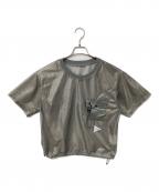 and wanderアンドワンダー）の古着「Silver Mesh Tee」｜グレー