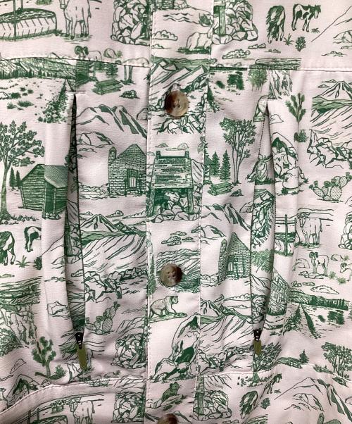 JOLLY GEAR（ジョリーギア）JOLLY GEAR (ジョリーギア) トリプルクラウン ボタンダウン ショートスリーブ(トレッキングウェア) グリーン サイズ:Lの古着・服飾アイテム