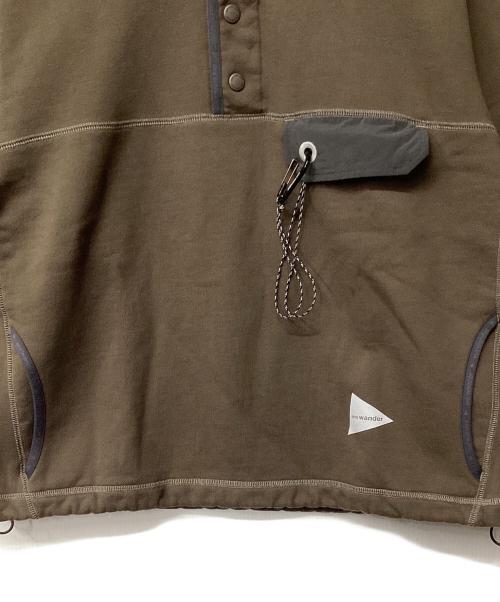 and wander（アンドワンダー）and wander (アンドワンダー) sweat pullover オリーブ サイズ:Sの古着・服飾アイテム