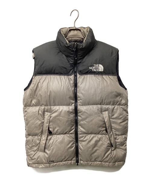 THE NORTH FACE（ザ ノース フェイス）THE NORTH FACE (ザ ノース フェイス) ヌプシベスト グレー×ライトベージュ サイズ:Mの古着・服飾アイテム