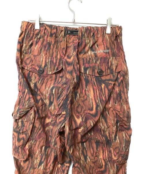 and wander（アンドワンダー）and wander (アンドワンダー) printed ripstop cargo pants レッド サイズ:Lの古着・服飾アイテム