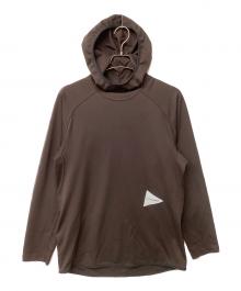 and wander（アンドワンダー）の古着「dry jersey LS hoodie」｜ブラウン