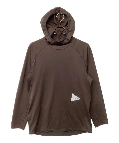 and wander（アンドワンダー）and wander (アンドワンダー) dry jersey LS hoodie ブラウン サイズ:XLの古着・服飾アイテム
