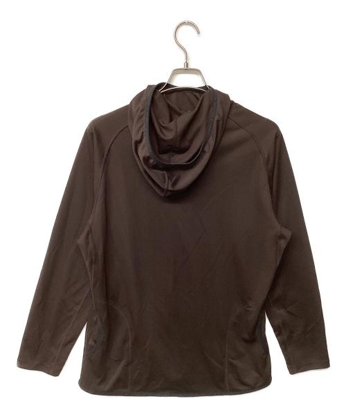 and wander（アンドワンダー）and wander (アンドワンダー) dry jersey LS hoodie ブラウン サイズ:XLの古着・服飾アイテム