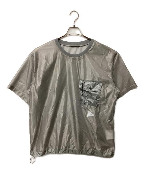 and wander（アンドワンダー）and wander (アンドワンダー) Silver Mesh Tee グレー サイズ:XLの古着・服飾アイテム