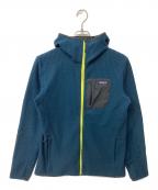 Patagoniaパタゴニア）の古着「R1エア・フルジップ・フーディ（トレッキングウェア)」｜ブルー