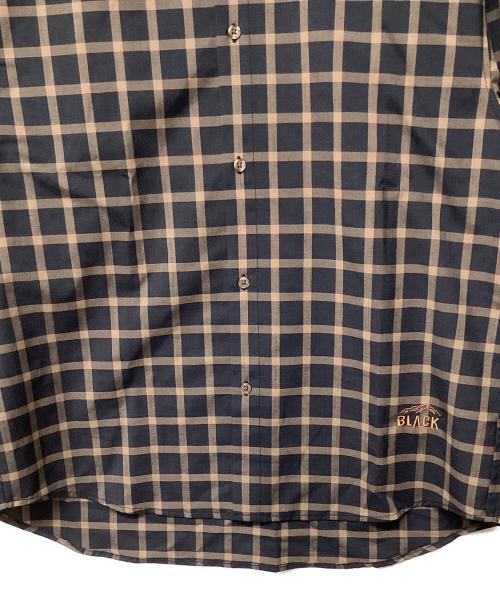 BLACK BRICK（ブラックブリック）BLACK BRICK (ブラックブリック) Hybrid Merino Band Collar Shirt（トレッキングウェア) ネイビー×ブラウン サイズ:Lの古着・服飾アイテム