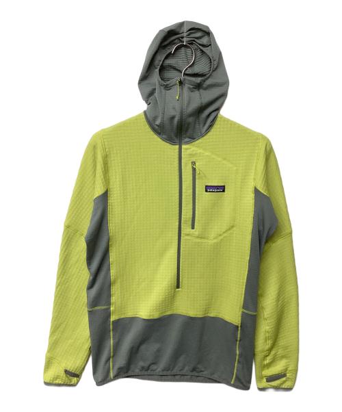 Patagonia（パタゴニア）Patagonia (パタゴニア) R1 プルオーバー フーディ メンズ（トレッキングウェア) イエロー×グレー サイズ:Mの古着・服飾アイテム