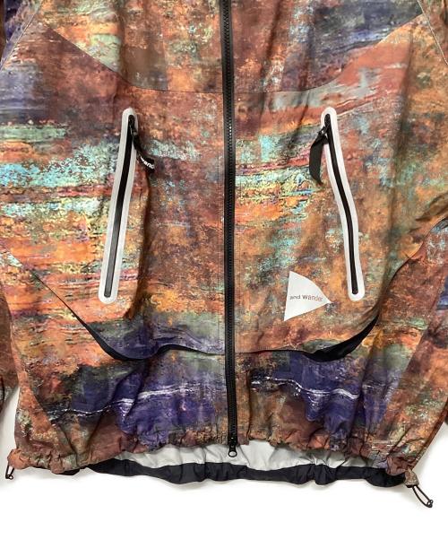 and wander（アンドワンダー）and wander (アンドワンダー) Pertex Printed Rain Jacket（トレッキングウェア/レインウェア) マルチカラー サイズ:Lの古着・服飾アイテム