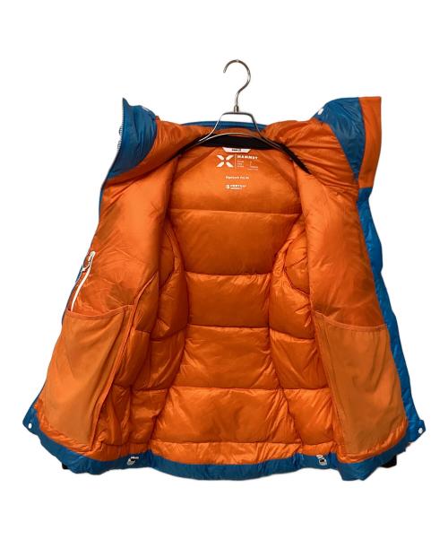 MAMMUT（マムート）MAMMUT (マムート) アイガーヨッホ プロ インサレーション フーデット ジャケット（トレッキングウェア) スカイブルー×オレンジ サイズ:Lの古着・服飾アイテム