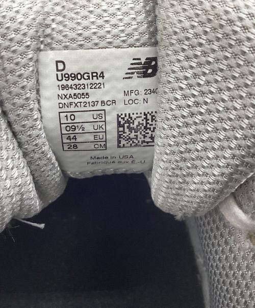 NEW BALANCE（ニューバランス）NEW BALANCE (ニューバランス) U990GR4 グレー サイズ:28cmの古着・服飾アイテム