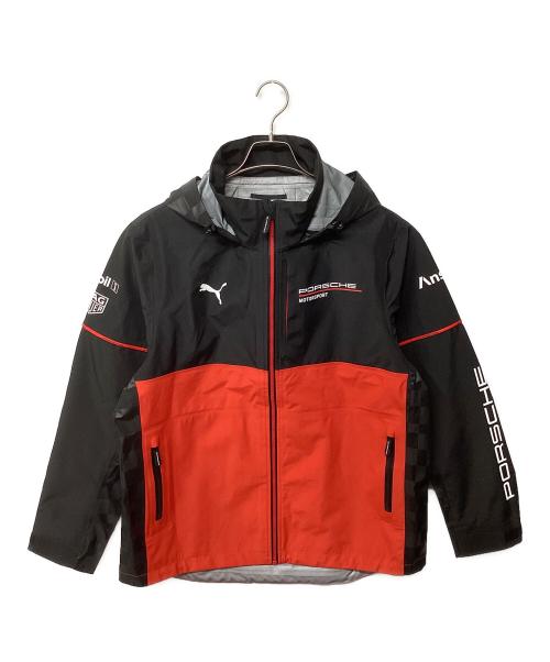 PUMA（プーマ）PUMA (プーマ) ポルシェモータースポーツ Team Rain Jacket（トレッキングウェア/レインウェア) レッド×ブラック サイズ:Mの古着・服飾アイテム