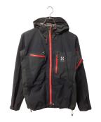 HAGLOFSホグロフス）の古着「SPITZ II JACKET（トレッキングウェア/レインウェア)」｜ブラック×レッド