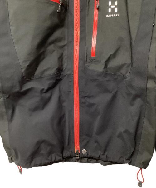 HAGLOFS（ホグロフス）HAGLOFS (ホグロフス) SPITZ II JACKET（トレッキングウェア/レインウェア) ブラック×レッド サイズ:Mの古着・服飾アイテム