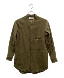 AXESQUIN ELEMENTS（アクシーズクイン エレメンツ）の古着「ウールのロングシャツ」｜カーキ(センザイチャ)