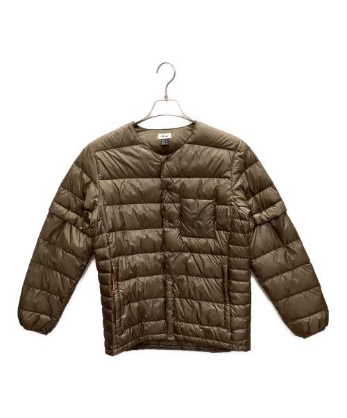 NANGA（ナンガ）NANGA (ナンガ) BLUESTORM (ブルーストーム) NNER DOWN CARDIGAN DETACHABLE SLEEVE ブラウン サイズ:Mの古着・服飾アイテム