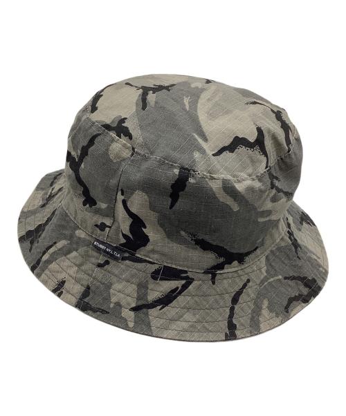 stussy（ステューシー）stussy (ステューシー) カモ柄リバーシブルハット グレー サイズ:SIZE Lの古着・服飾アイテム