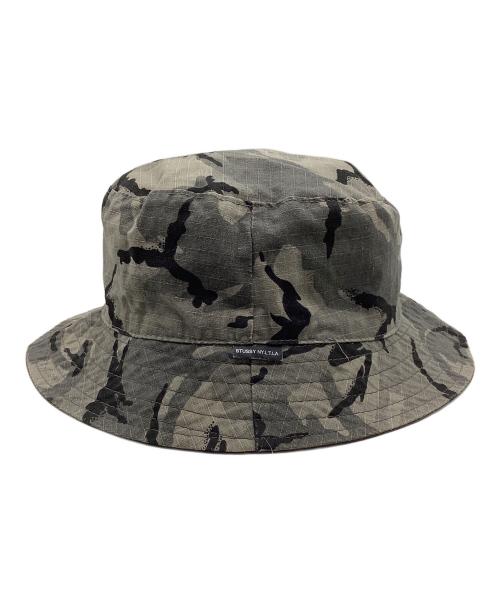 stussy（ステューシー）stussy (ステューシー) カモ柄リバーシブルハット グレー サイズ:SIZE Lの古着・服飾アイテム