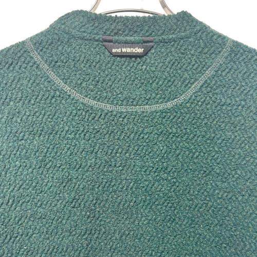 and wander（アンドワンダー）and wander (アンドワンダー) re wool JQ crew neck グリーン サイズ:SIZE Mの古着・服飾アイテム