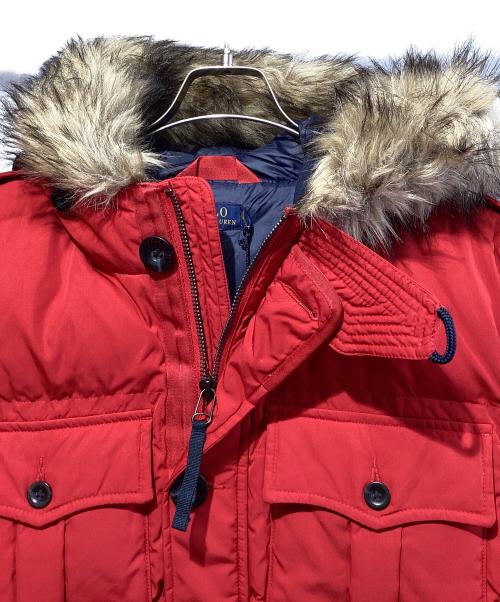 POLO RALPH LAUREN（ポロ・ラルフローレン）POLO RALPH LAUREN (ポロ・ラルフローレン) フーディダウンジャケット レッド サイズ:SIZE Lの古着・服飾アイテム