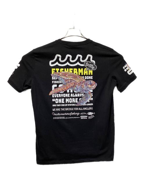 muta MARINE（ムータマリン）muta MARINE (ムータマリン) NAMIKO(NIBOSHI&) (ナミコ(ニボシアンド)) Fishing Tシャツ ブラック サイズ:SIZE Lの古着・服飾アイテム
